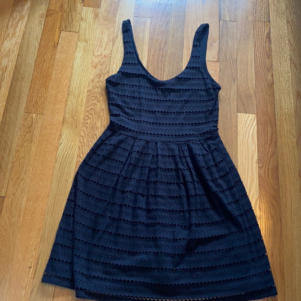 Aqua black sleeveless stretchy dress